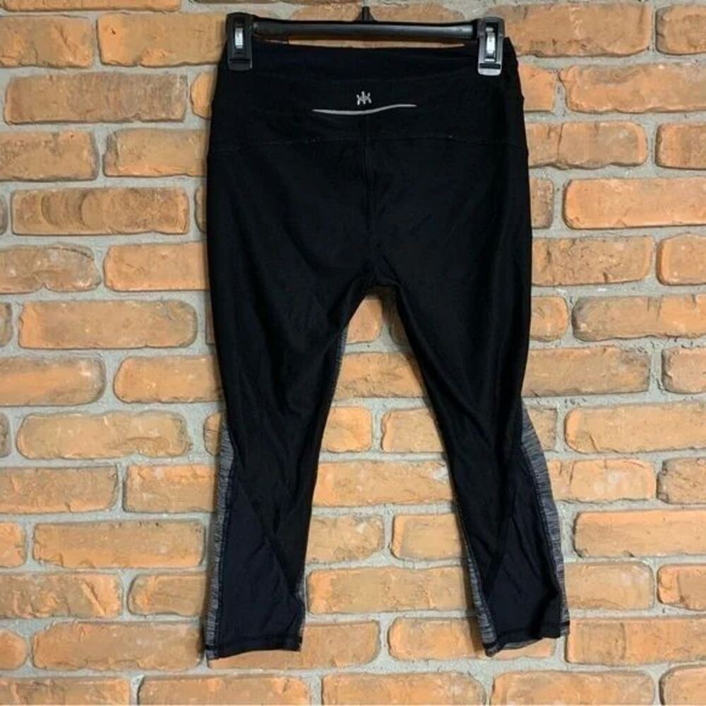 Kyodan Womens XS Leggings Black Gray Athletic Cropped‎ Performance Workout Pants
